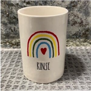 Rae Dunn RINSE Rainbow Ceramic Cup / Rinse Mug – 16 oz – NWT